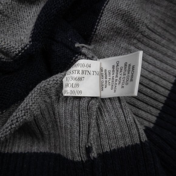 BANANA REPUBLIC grey navy asymmetrical turtle neck sweater size S - Picture 10 of 10